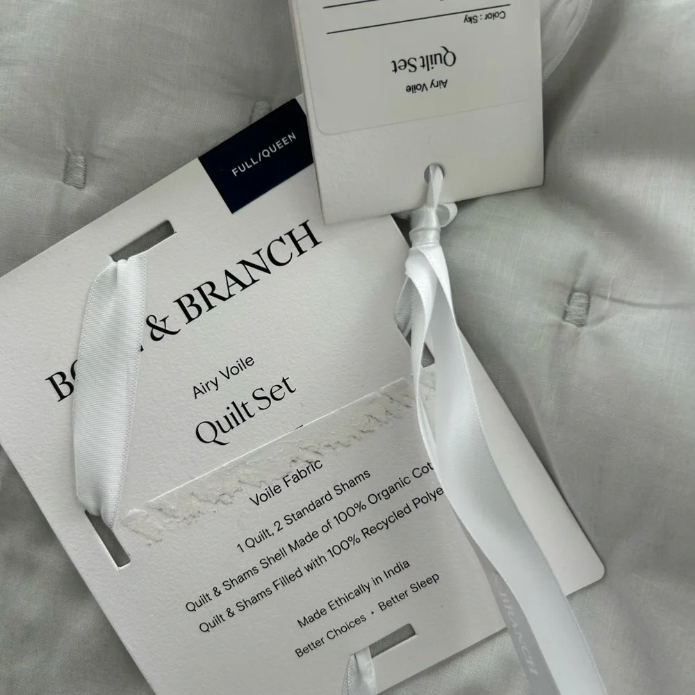 Boll & Branch NWT Full/Queen Airy Voile quilt & sham set🔥No offer item🔥🔥🔥🔥